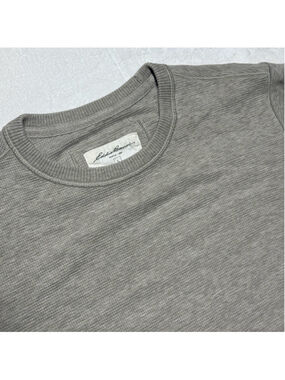 Men's Eddie Bauer Tan Lt Brown Long Sleeve Waffle Knit Crewneck Sweater Large